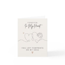 Minimalist Pet Memorial Sympathy Card Paw Print