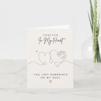 Minimalist Pet Memorial Sympathy Card Paw Print