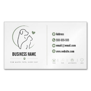 Minimalist Pet Shop Magnet Custom Business Card
