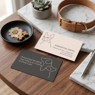 Minimalist Pet Sitter Business Card Quiet Luxury