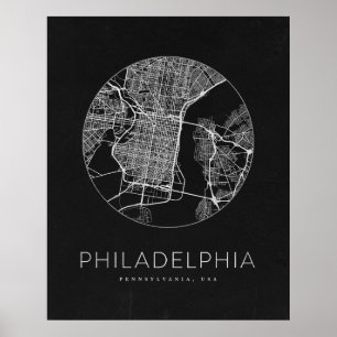 Minimalist Philadelphia City Map Poster