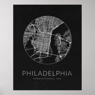 Minimalist Philadelphia City Map Poster