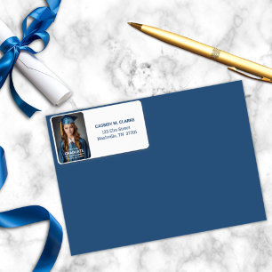 Minimalist Photo 8th Grade Graduation Address Label