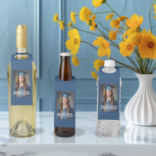 Minimalist Photo 8th Grade Graduation Announcement Bottle Tag