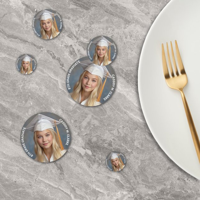 Minimalist Photo 8th Grade Graduation Confetti (Creator Uploaded)