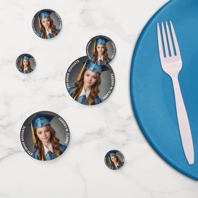 Minimalist Photo 8th Grade Graduation Confetti (Creator Uploaded)