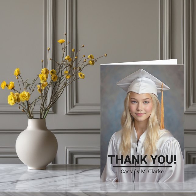 Minimalist Photo 8th Grade Graduation Thank You (Creator Uploaded)