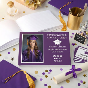 Minimalist Photo 8th Grade Graduation Yard Sign Guest Book