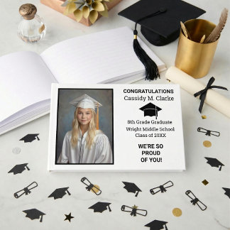 Minimalist Photo 8th Grade Graduation Yard Sign Guest Book