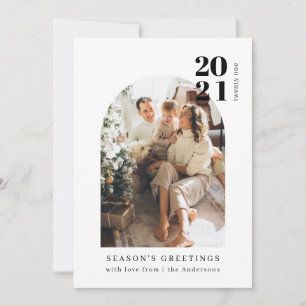 Minimalist Photo Arch Family Christmas Party Invitation