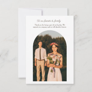 Minimalist Photo Arch Modern Wedding Thank You Card