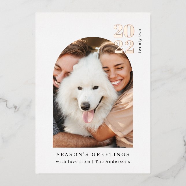 Minimalist Photo Arch Pink Christmas Party Real (Front)