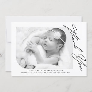 Minimalist Photo Baby Thank You Card