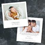 Minimalist Photo Birth Stats New Baby Thank You Card<br><div class="desc">A modern thank you card</div>