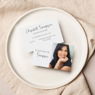 Minimalist Photo Black and White Business Card