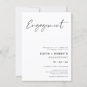 Minimalist Photo Black Calligraphy Engagement Invitation