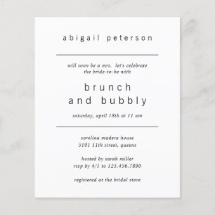 Minimalist Photo Budget Bridal Brunch Invitation Flyer