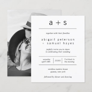 Minimalist Photo Budget Wedding Invitation