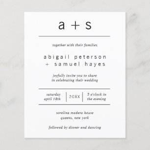Minimalist Photo Budget Wedding Invitation Flyer