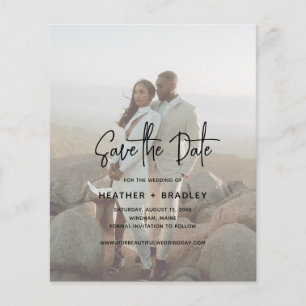 Minimalist Photo Budget Wedding Save the Date
