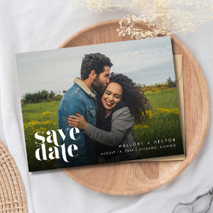 Minimalist Photo Budget Wedding Save the Date Announcement Postcard