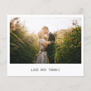 Minimalist Photo Budget Wedding Thank You Card