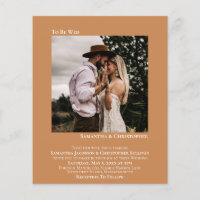 Minimalist Photo Camel BUDGET Wedding Invite