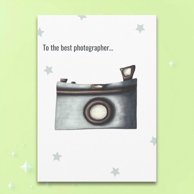 Minimalist Photo Camera Best Photographer Birthday Card (Creator Uploaded)