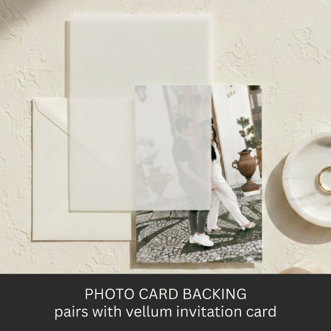 Minimalist Photo Card for Vellum Save The Date  (Minimalist Photo Card for Vellum Save The Date)