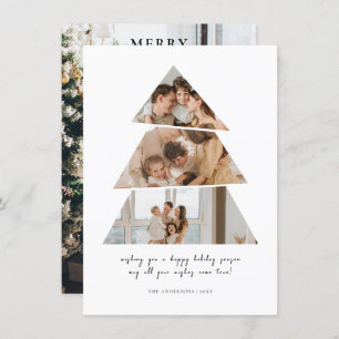 Minimalist Photo Christmas Tree Greetings Card