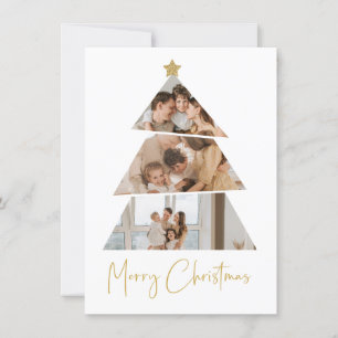 Minimalist Photo Christmas Tree Greetings Card