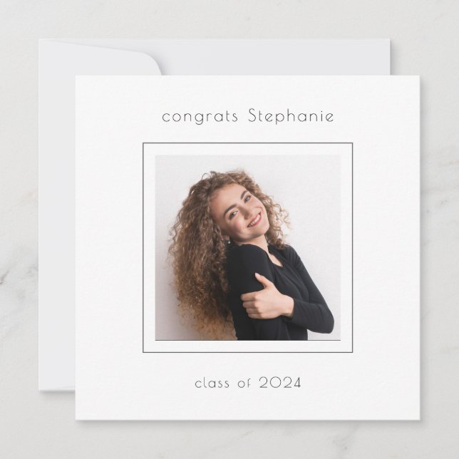 Minimalist Photo Class of 2024 Graduation Announcement (Front)