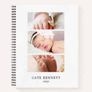 Minimalist Photo Collage - Custom Name Notebook
