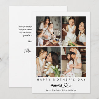 Minimalist Photo Collage Happy Mother's Day Card