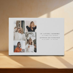 Minimalist Photo Collage In Loving Memory Guest Book