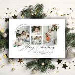 Minimalist Photo Collage Merry Christmas Collage Holiday Card<br><div class="desc">A modern,  minimalist Merry Christmas 4-photo family collage design. A clear,  clean,  simple - a standout way to wish family and friends good tidings,  and a Happy New Year for the coming year.</div>