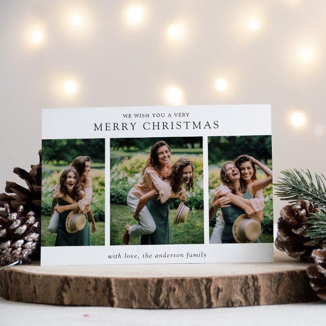 Minimalist Photo Collage Modern Christmas Holiday Card (Creator Uploaded)