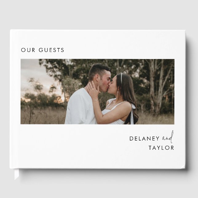 Minimalist Photo Cover Any Colour Guest Book (Front)