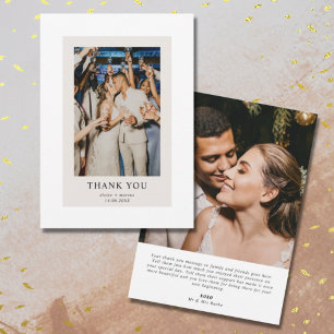 Minimalist Photo Custom Message Wedding Thank You Card