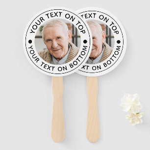 Minimalist Photo Custom Text Colors Hand Fan