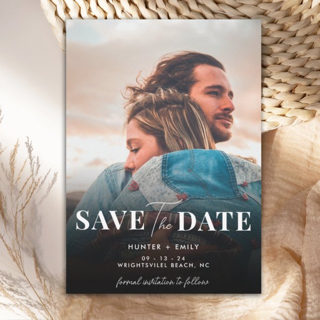 Minimalist Photo Digital Save the Date Wedding Invitation (Creator Uploaded)