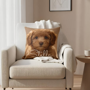 Minimalist Photo Dog - Add Their Name Cushion