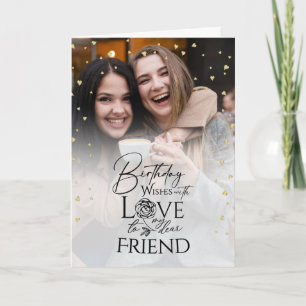 Minimalist   Photo Elegant Modern Birthday Friend Card