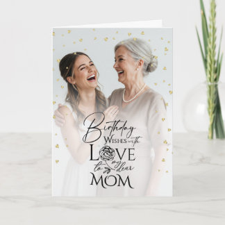 Minimalist Photo Elegant Modern Birthday Mom Card