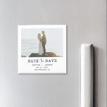 Minimalist Photo Elegant Modern Save The Date Magnet<br><div class="desc">A simple but elegant Save the Date magnet,  it features a photo on the front and back alongside modern graphic design that can be personalised with all of your wedding details.</div>