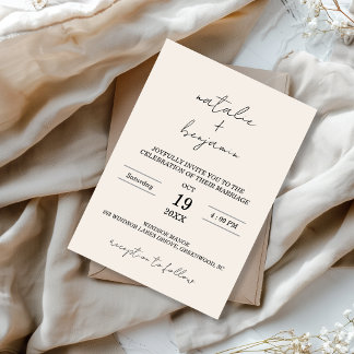 Minimalist Photo Elopement Announcement Invitation
