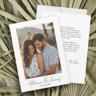 Minimalist Photo Engagement Announcement 