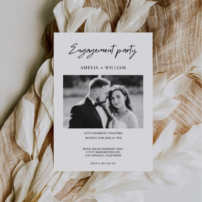 Minimalist Photo Engagement Invitation Template (Minimalist Photo Engagement Invitation Template)