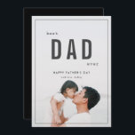 Minimalist Photo Father's Day Card<br><div class="desc">This minimalist and modern " best DAD ever " father's day card features your photo and bold black letterings. The reverse side features a black background. Personalise for your needs. You can find more matching products at my store.</div>