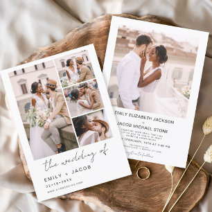Minimalist Photo Five Photo Wedding Invitation